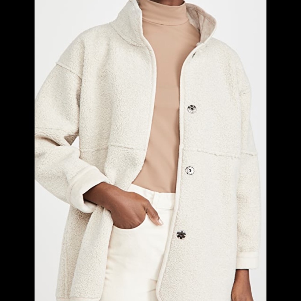 Velvet Albany Reversible Sherpa Jacket, Cream